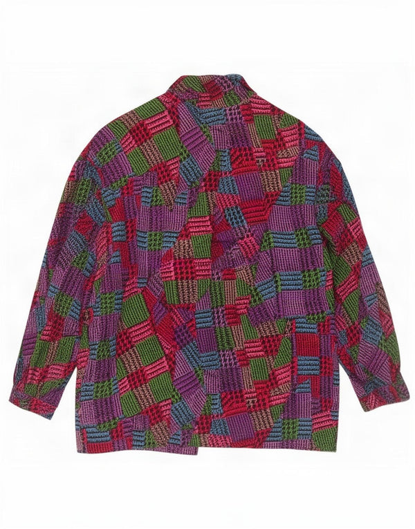 Opera Womens Shirt Blouse UK 14 Medium Multicoloured Geometric Acetate