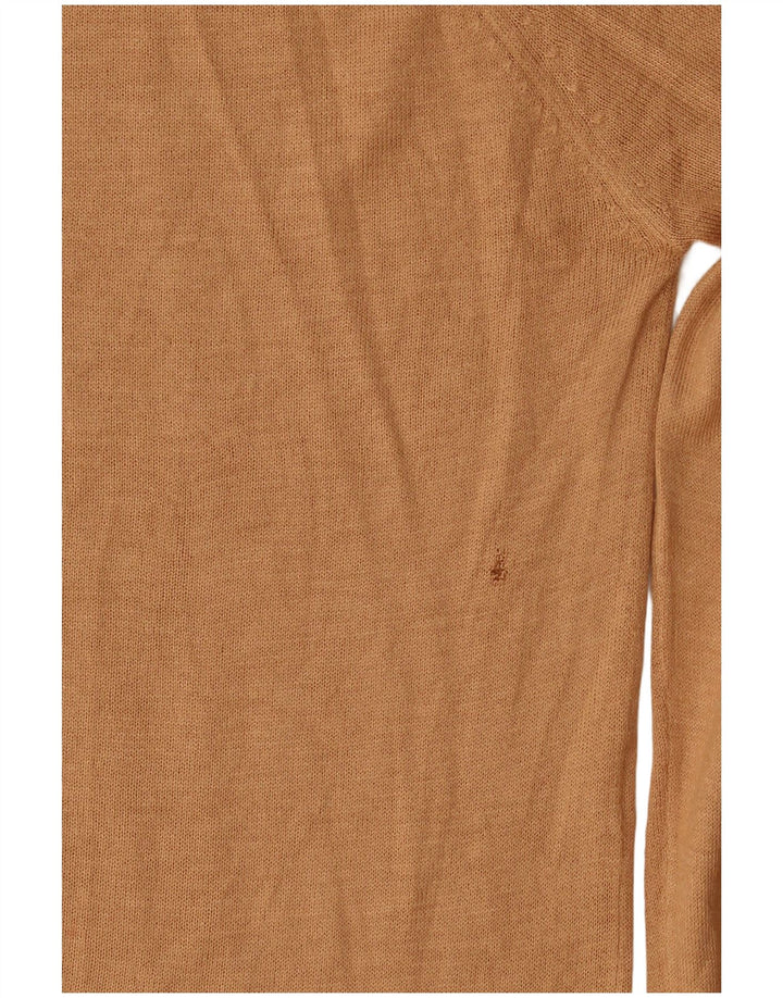 Zara Womens Boat Neck Jumper Sweater UK 14 Medium Beige