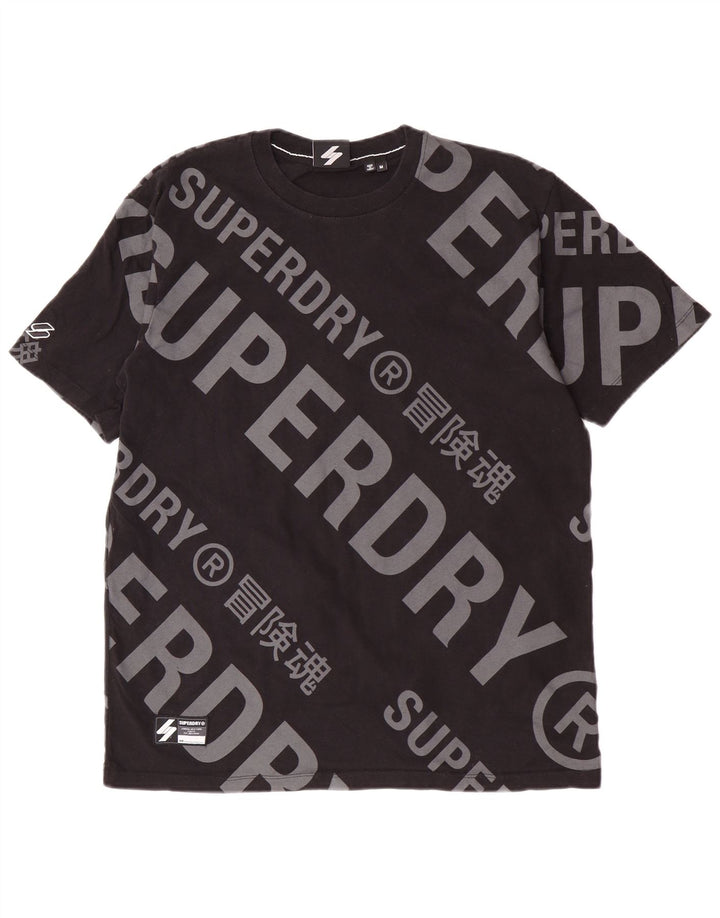 Superdry Mens Graphic T-Shirt Top Medium Black Cotton