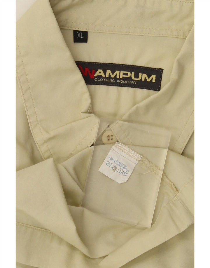 Wampum Mens Shirt XL Beige Cotton