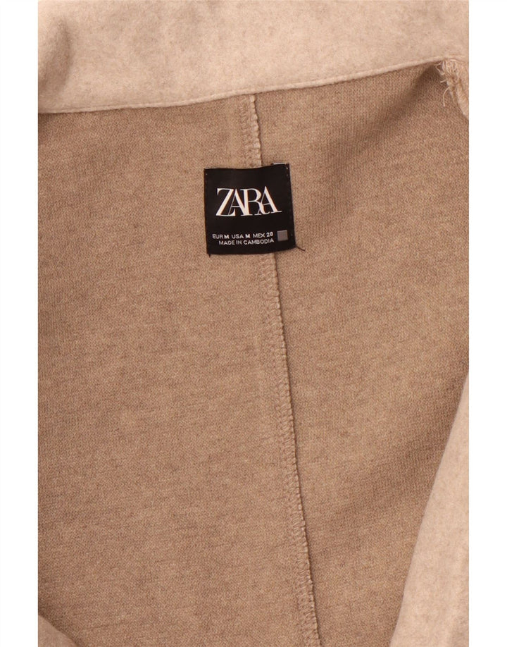 ZARA Womens Open Overcoat UK 14 Medium Beige