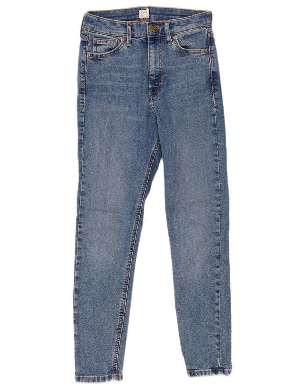 Topshop Womens Skinny Jeans UK 8 Small W26 L25 Blue Cotton