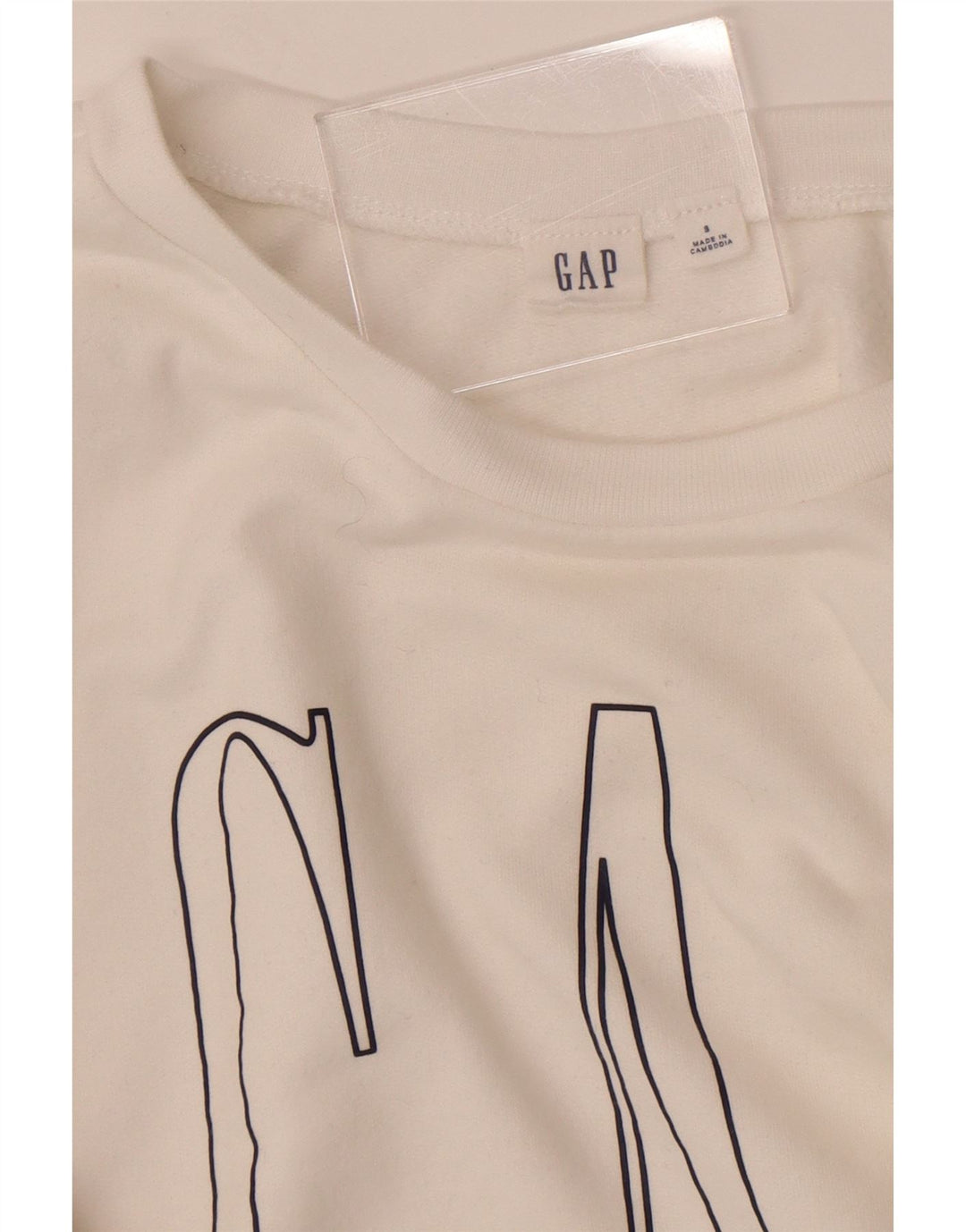Gap Womens Graphic Oversized Sweatshirt Jumper UK 10 Small White