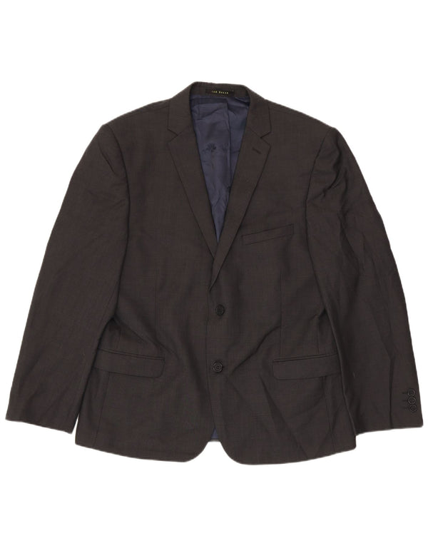 Ted Baker Mens 2 Button Blazer Jacket UK 38 Medium Grey Wool