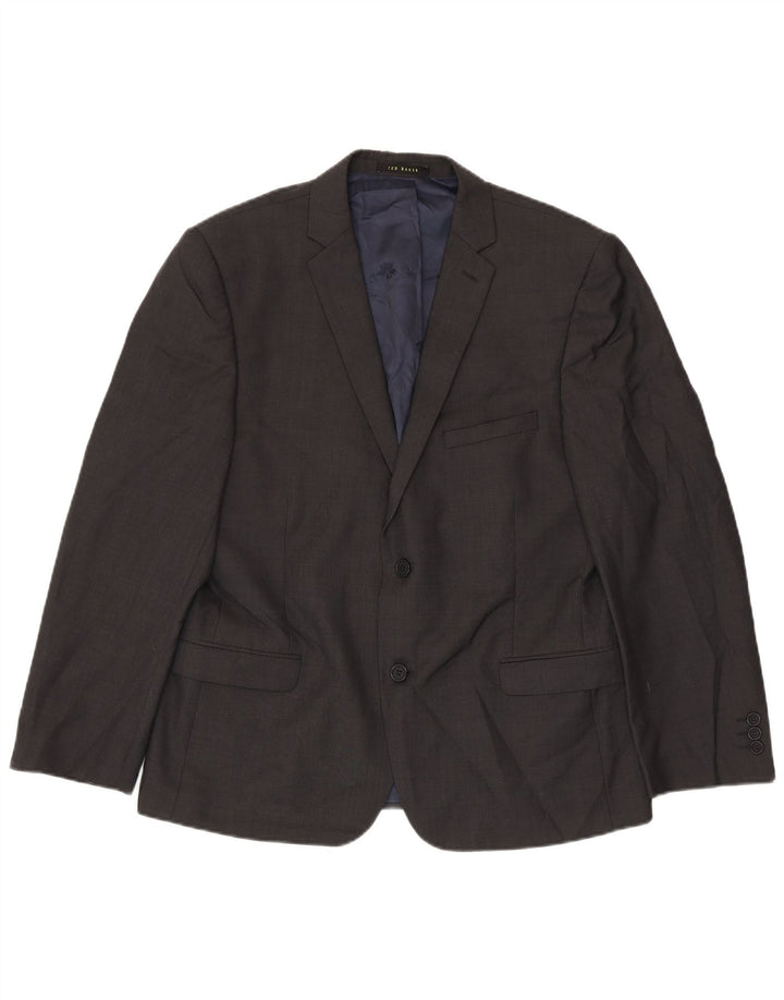 Ted Baker Mens 2 Button Blazer Jacket UK 38 Medium Grey Wool
