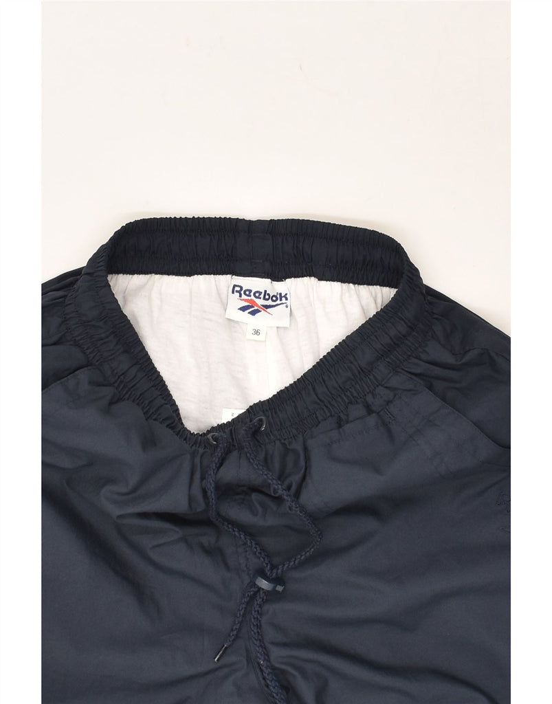 REEBOK Womens Tracksuit Trousers EU 36 Small Navy Blue Polyester | Vintage Reebok | Thrift | Second-Hand Reebok | Used Clothing | Messina Hembry 