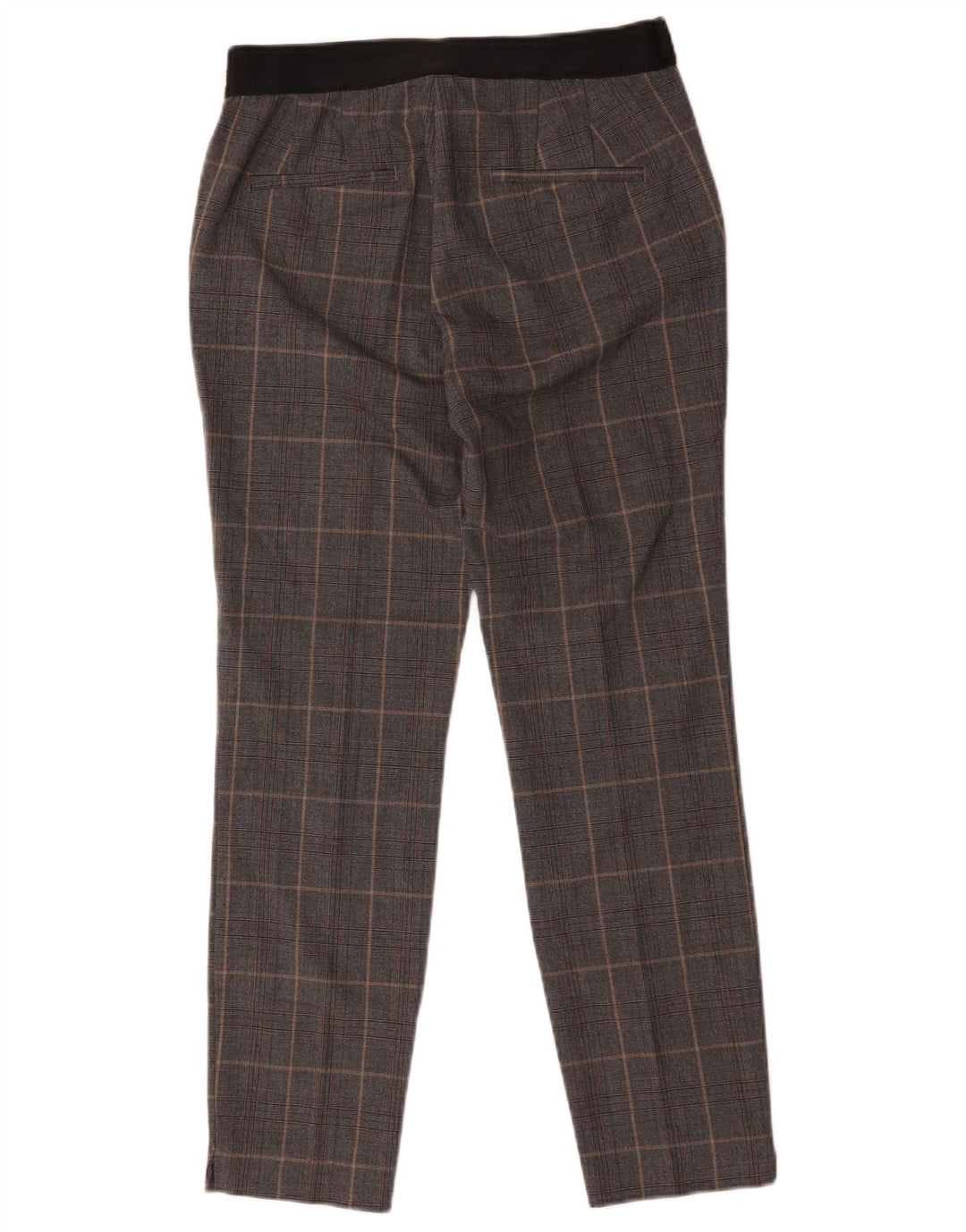 Zara Womens Slim Chino Trousers Medium W28 L26 Grey Check Polyester