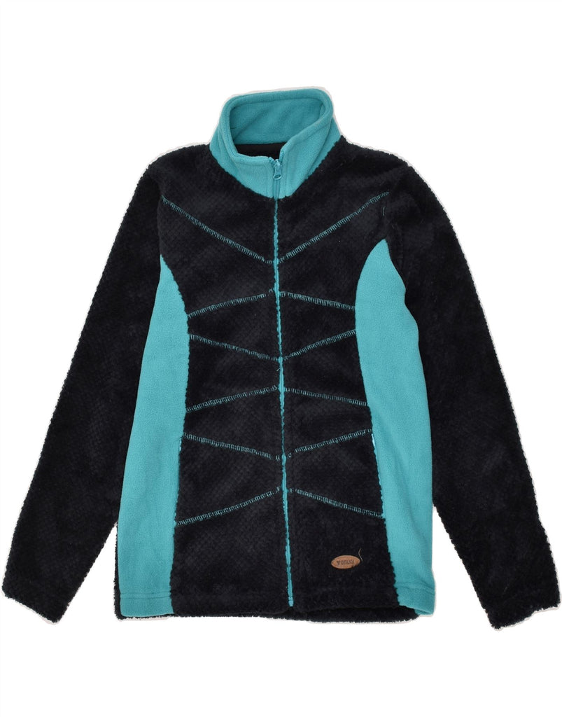 BRUGI Girls Fleece Jacket 11-12 Years Black Colourblock Polyester | Vintage Brugi | Thrift | Second-Hand Brugi | Used Clothing | Messina Hembry 