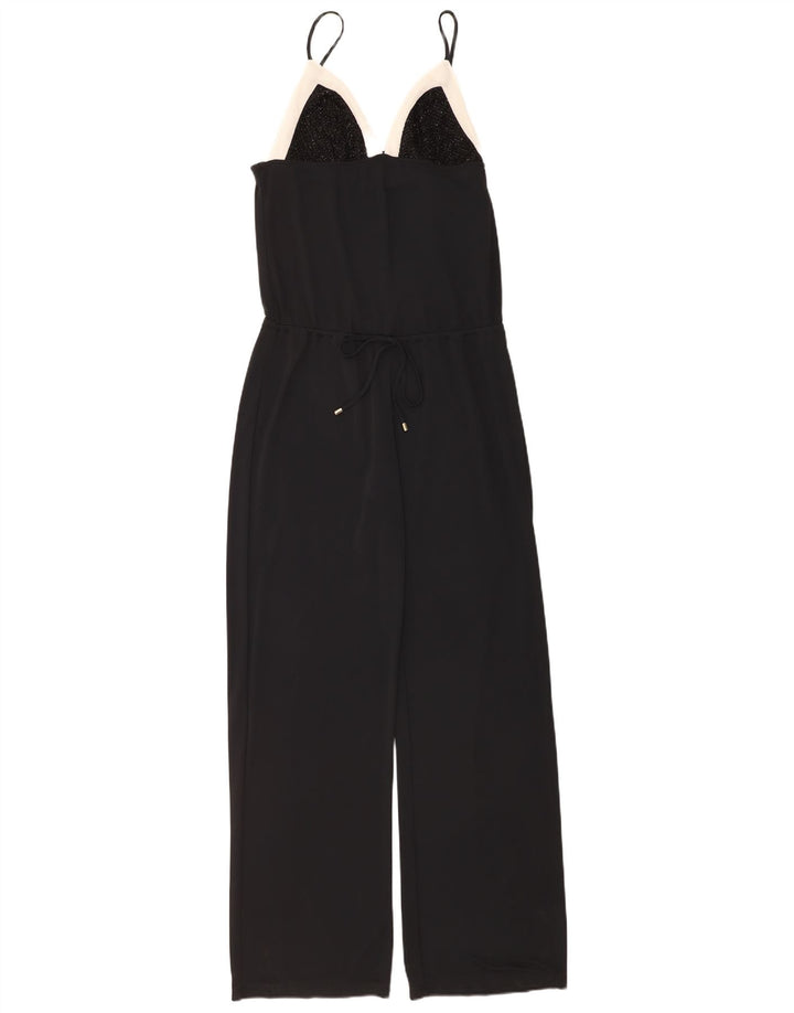 Vintage Womens Jumpsuit UK 10 Small  Black Colourblock Polyester
