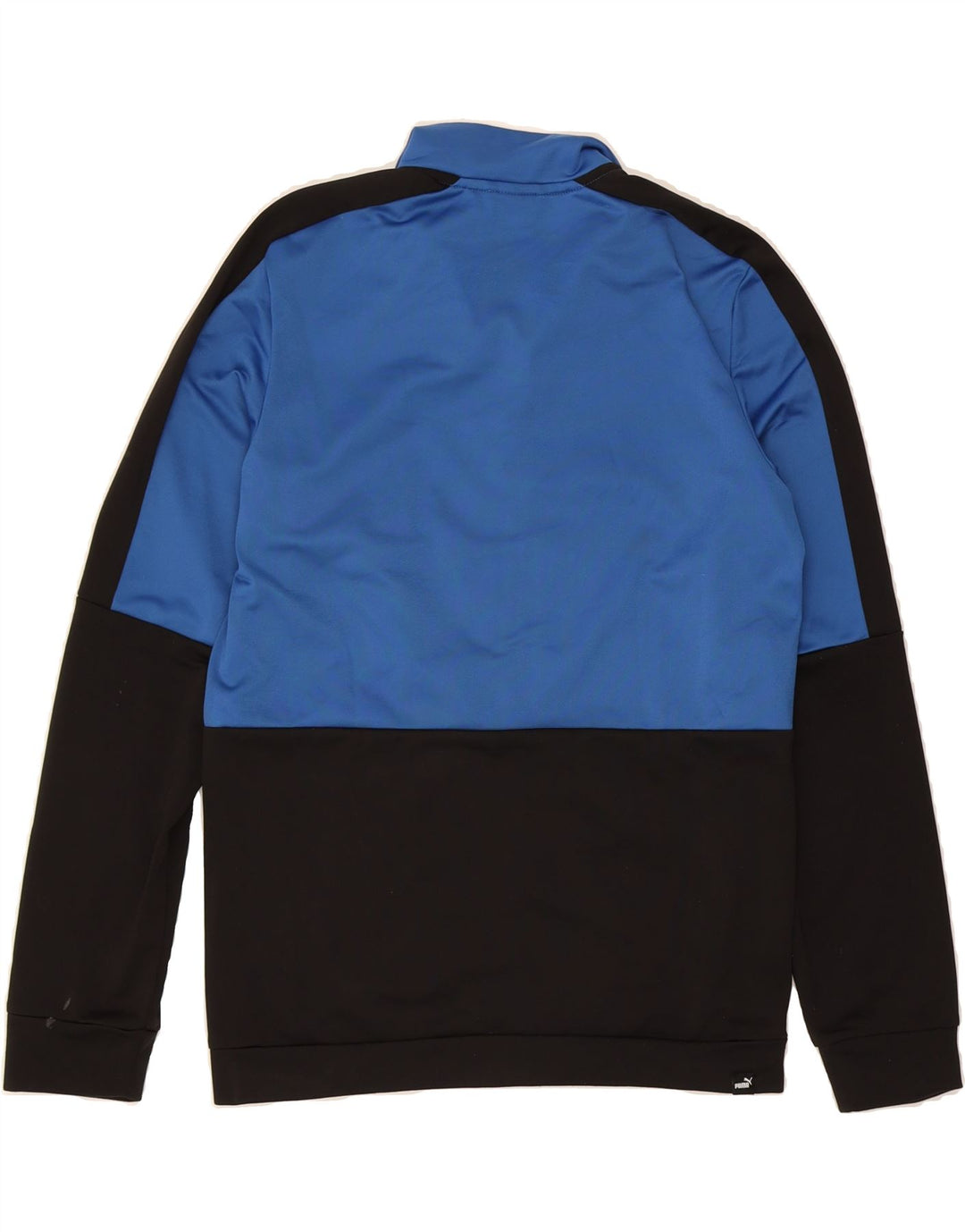 PUMA Boys Graphic Tracksuit Top Jacket 13-14 Years Navy Blue Colourblock Vintage Puma and Second-Hand Puma from Messina Hembry 