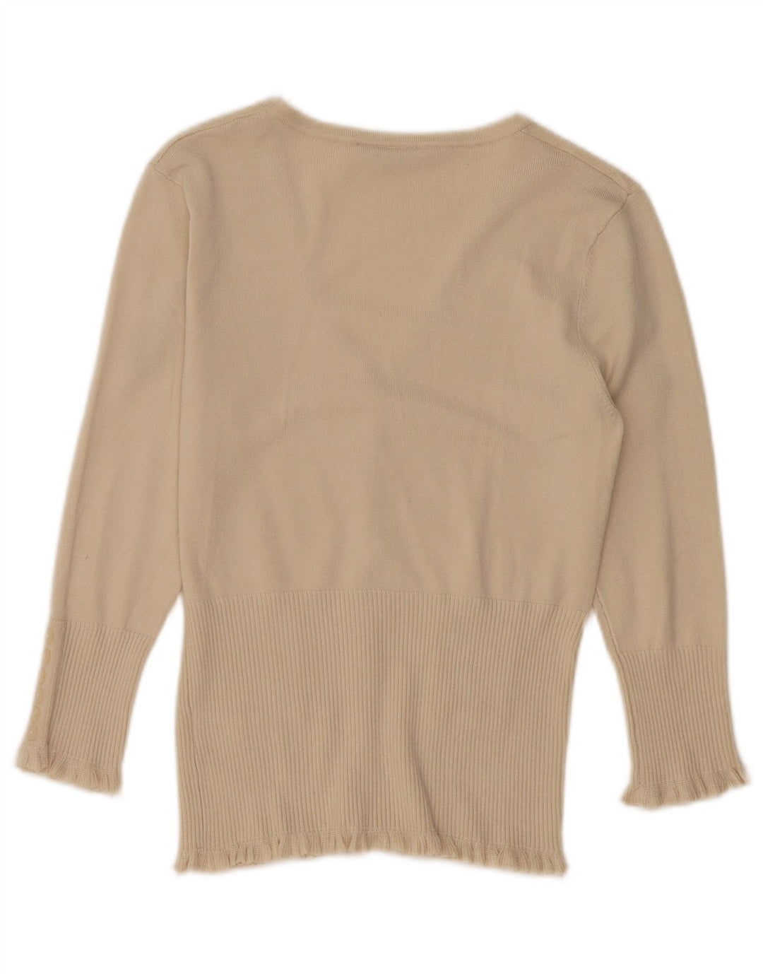 John Lewis Womens Cardigan Sweater UK 10 Small Beige Viscose