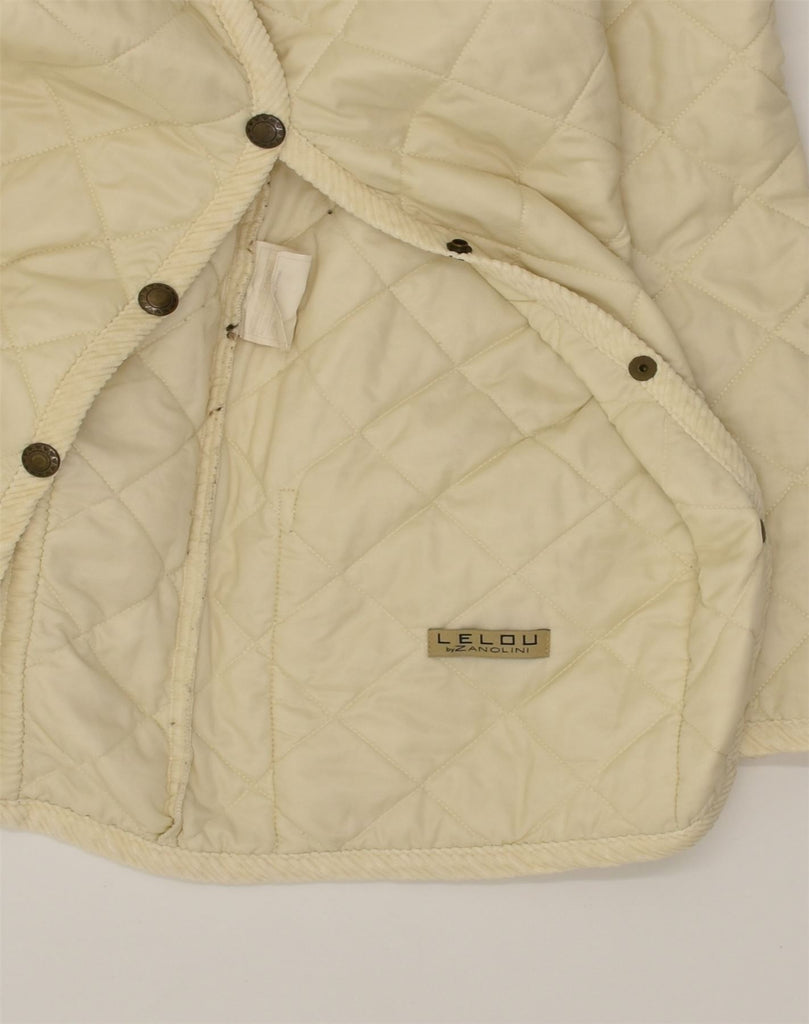 ZANOLINI Womens Quilted Jacket UK 16 Large Beige Polyester | Vintage Zanolini | Thrift | Second-Hand Zanolini | Used Clothing | Messina Hembry 