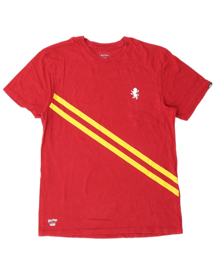 VANS Mens Harry Potter Custom Fit T-Shirt Top Medium Red Striped Cotton