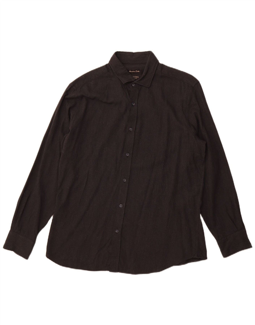 Massimo Dutti Mens Shirt Large Black Cotton