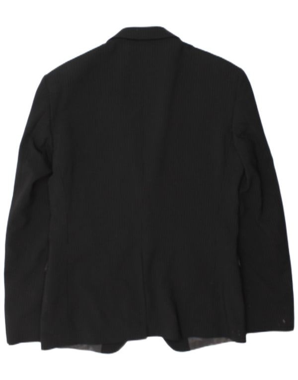 Calvin Klein Mens 1 Button Blazer Jacket IT 50 Large Black Striped