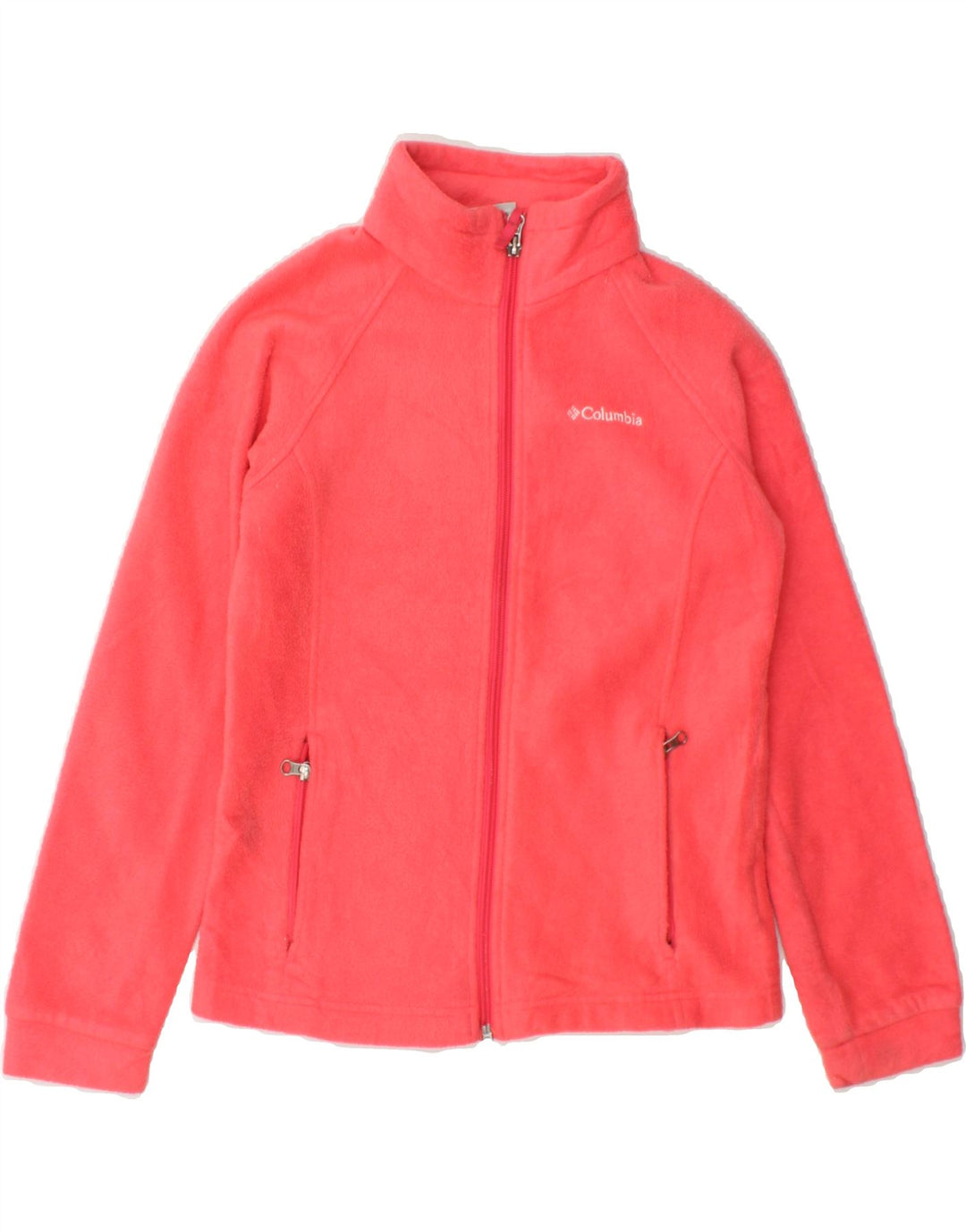 COLUMBIA Girls Fleece Jacket 10-11 Years Medium Pink Polyester Vintage Columbia and Second-Hand Columbia from Messina Hembry 