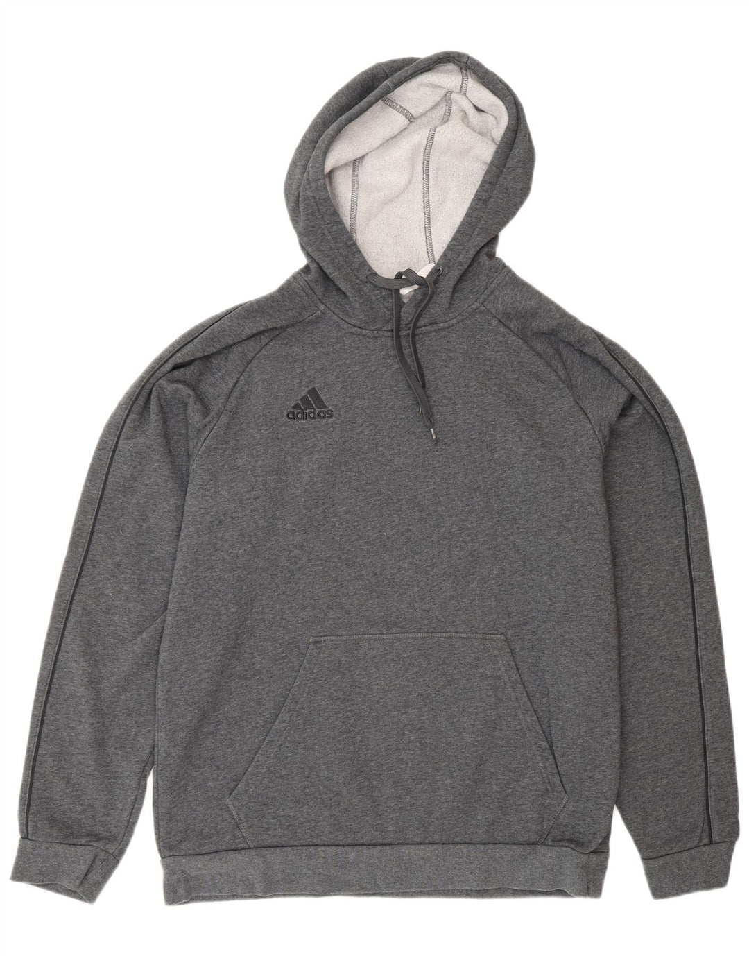 ADIDAS Mens Hoodie Jumper Large Grey Cotton