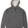 ADIDAS Mens Hoodie Jumper Large Grey Cotton