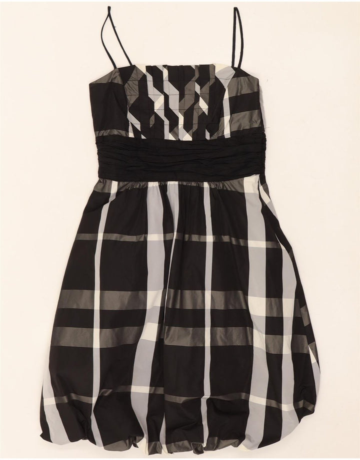 Zara Womens Sleeveless Bubble Dress UK 8 Small Black Check Polyester