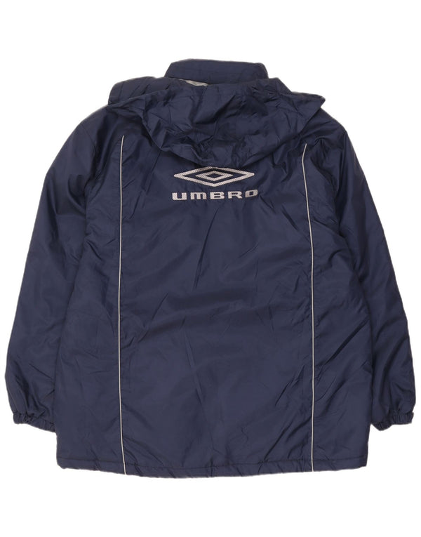 Umbro Mens Graphic Hooded Windbreaker Jacket UK 42 XL Navy Blue Nylon