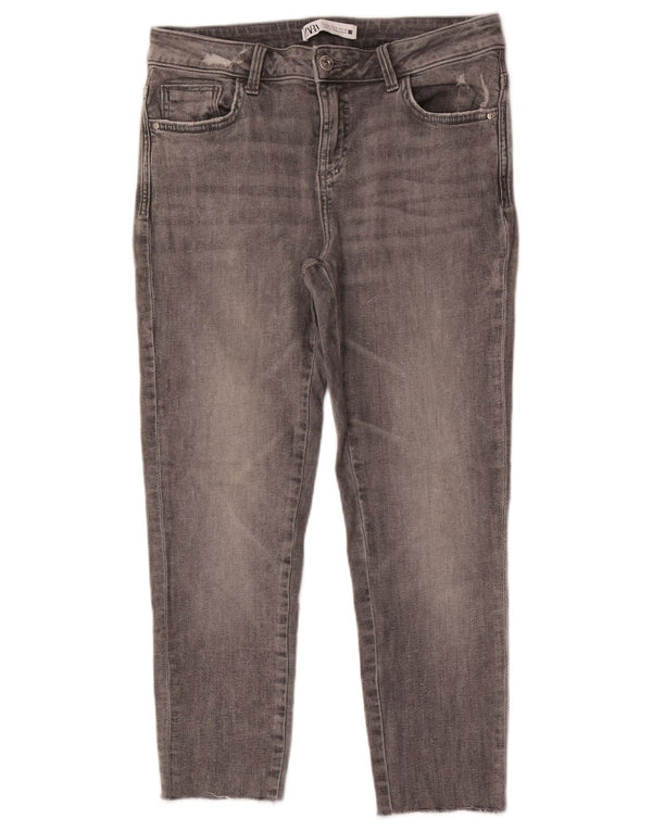 Zara Womens Cropped Jeans EU 40 Medium W30 L24 Grey