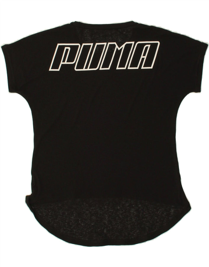 PUMA Womens Graphic T-Shirt Top UK 10 Small Black | Vintage Puma | Thrift | Second-Hand Puma | Used Clothing | Messina Hembry 