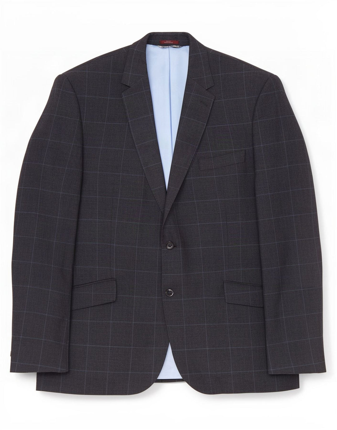 Marks & Spencer Mens 2 Button Blazer Jacket UK 44 XL Navy Blue Check Linen