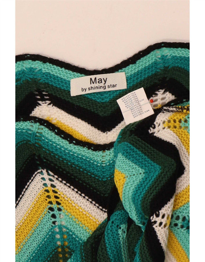 May By Shining Star Womens V-Neck Jumper Sweater UK 14 Medium Multicoloured