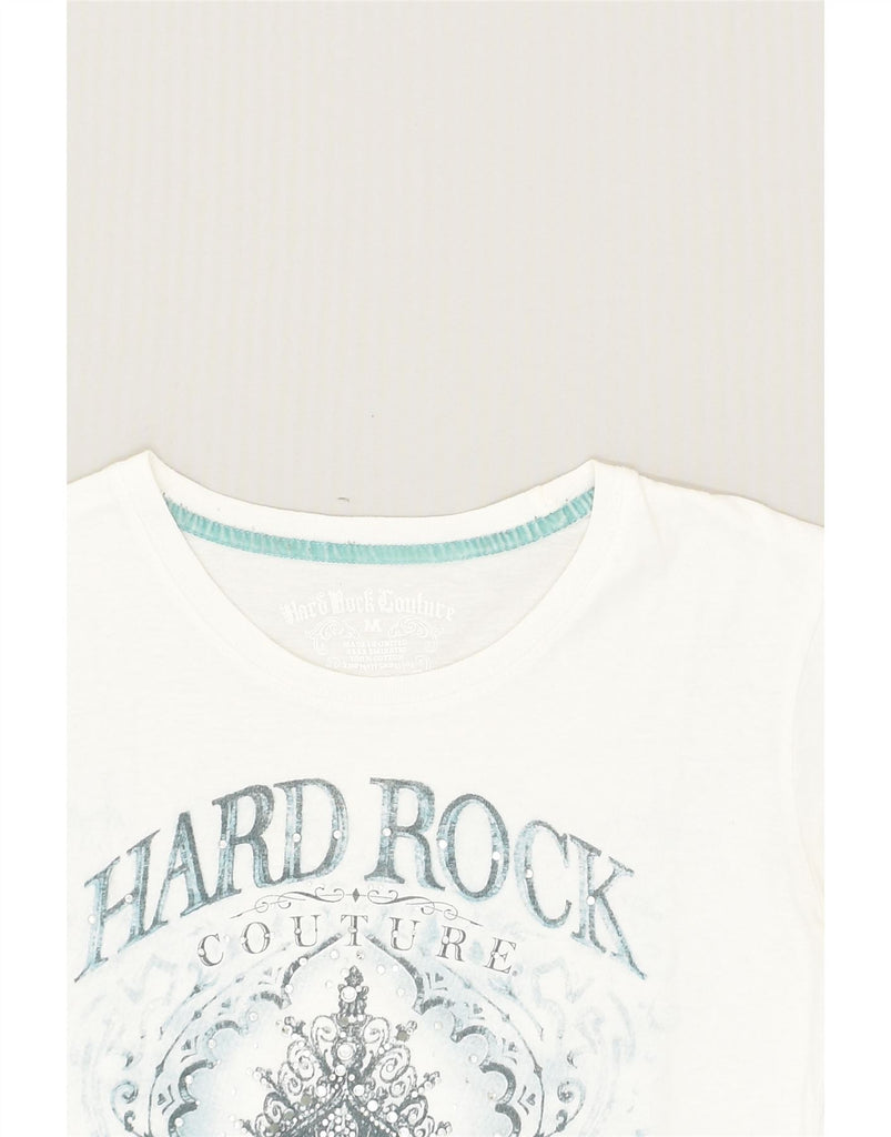 HARD ROCK CAFE Womens Barcelona Graphic T-Shirt Top UK 14 Medium White | Vintage Hard Rock Cafe | Thrift | Second-Hand Hard Rock Cafe | Used Clothing | Messina Hembry 