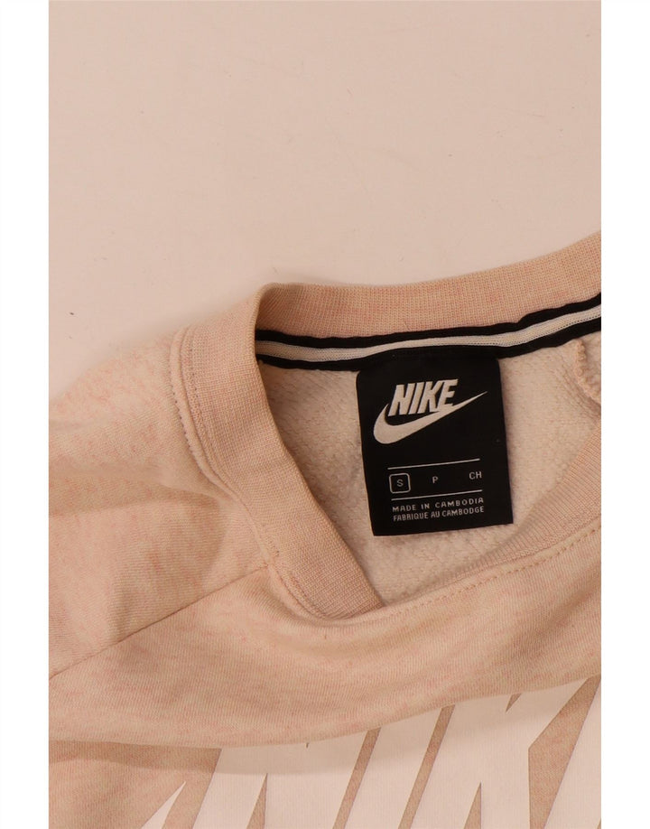 Nike Mens Graphic Sweatshirt Jumper Small Pink Flecked Cotton