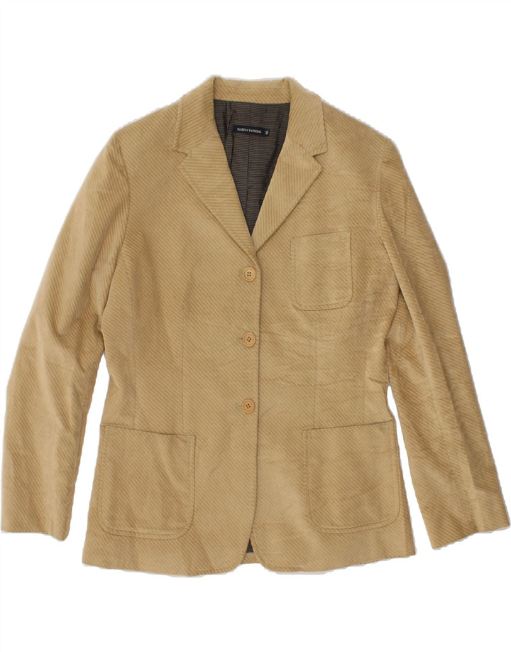 MARINA YACHTING Womens 3 Button Blazer Jacket IT 46 Large Beige Vintage Marina Yachting and Second-Hand Marina Yachting from Messina Hembry 