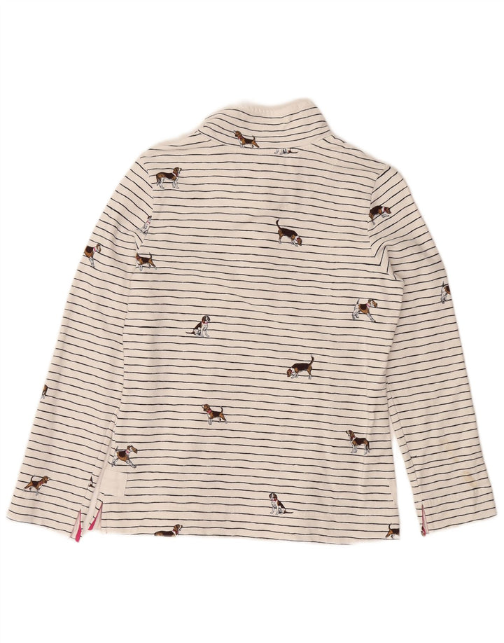 JOULES Womens Sweatshirt Jumper UK 12 Medium White Animal Print