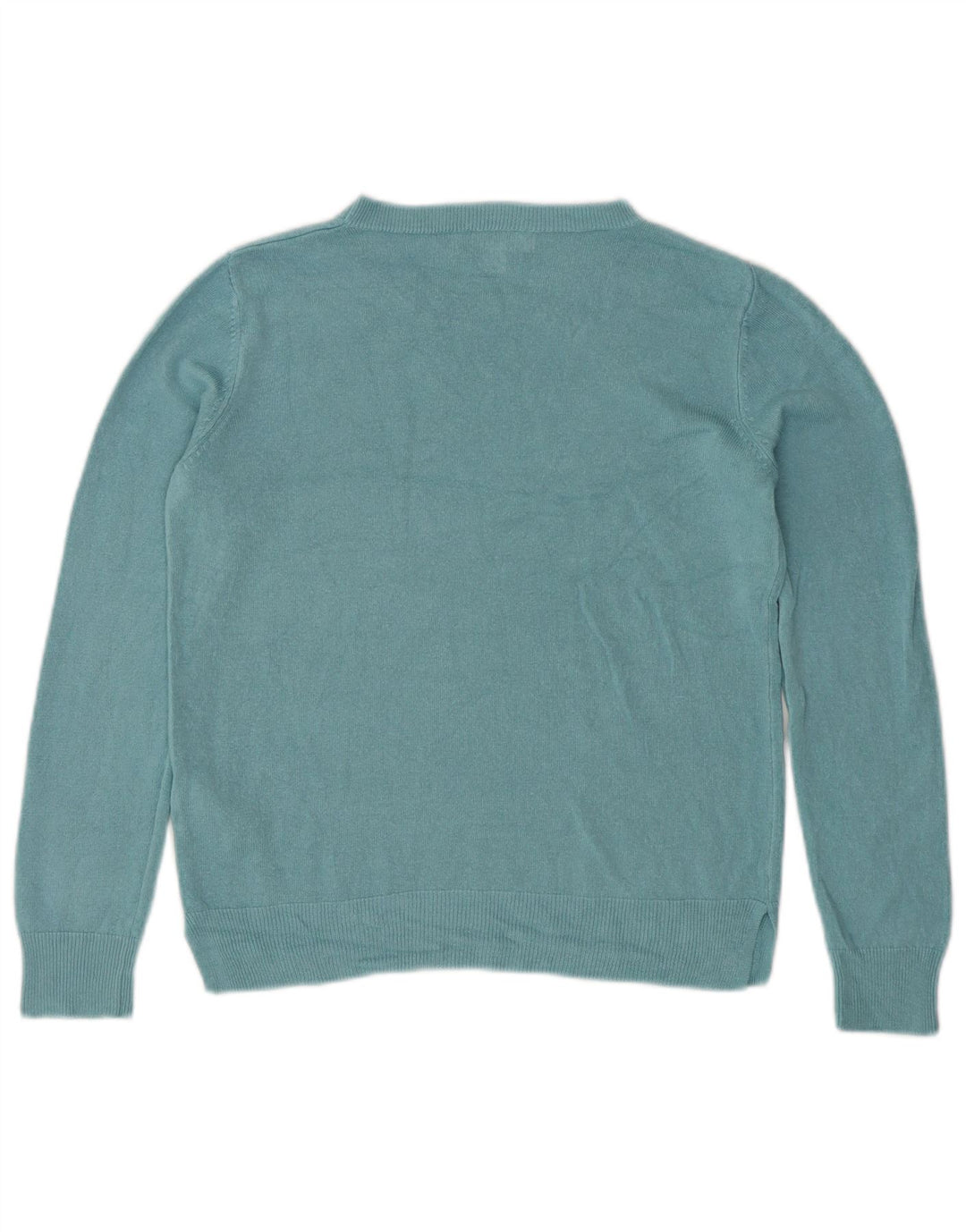 Marks & Spencer Womens Boat Neck Jumper Sweater UK 12 Medium Blue Acrylic