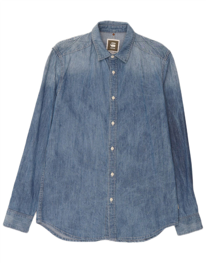 G-Star Mens Denim Shirt Large Blue Cotton