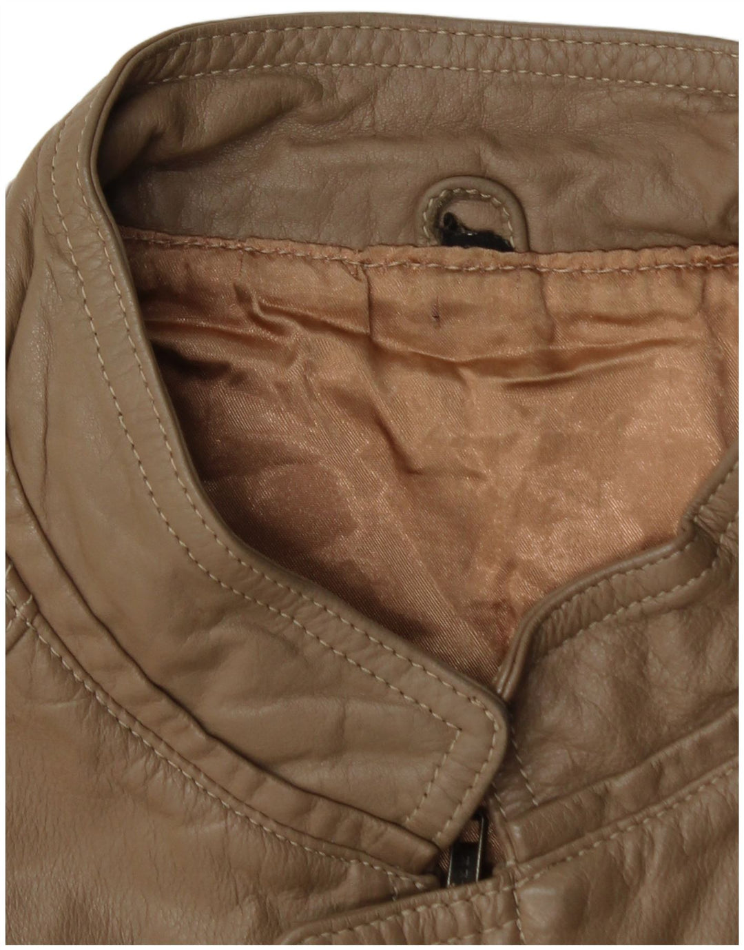 VINTAGE Mens Leather Gilet UK 40 Large Brown