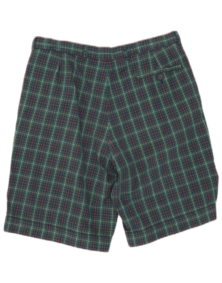 Lacoste Mens Pegged Chino Shorts Size 42 Medium W31 Green Check Cotton