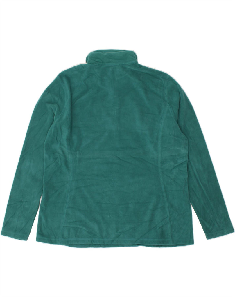 EDDIE BAUER Womens Zip Neck Fleece Jumper UK 18 XL Green Polyester | Vintage Eddie Bauer | Thrift | Second-Hand Eddie Bauer | Used Clothing | Messina Hembry 