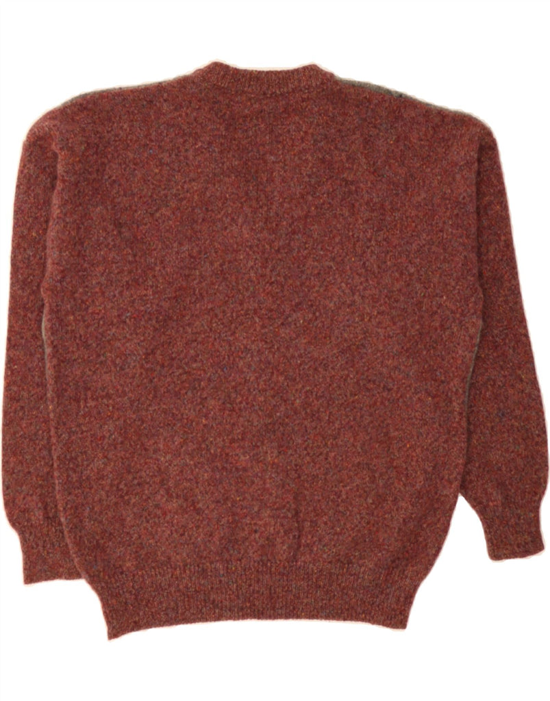 LANCETTI Mens V-Neck Jumper Sweater Large Grey Colourblock Wool Vintage Lancetti and Second-Hand Lancetti from Messina Hembry 
