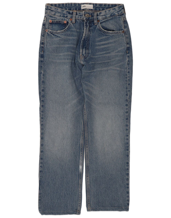 Zara Womens Crop Straight Jeans EU 38 Small W28 L25 Blue
