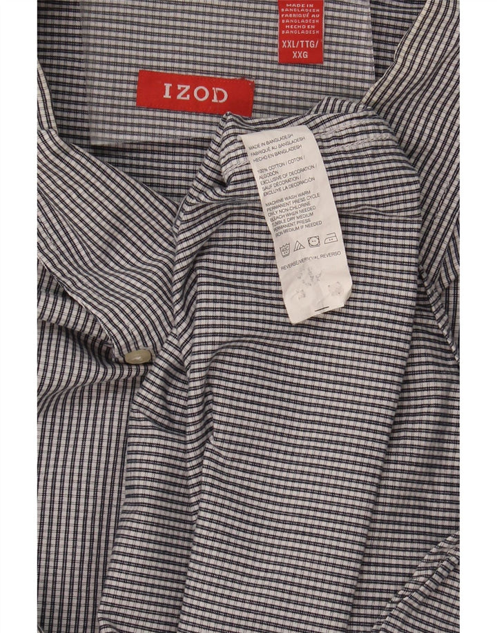 IZOD Mens Shirt 2XL Navy Blue Check Cotton Vintage Izod and Second-Hand Izod from Messina Hembry 