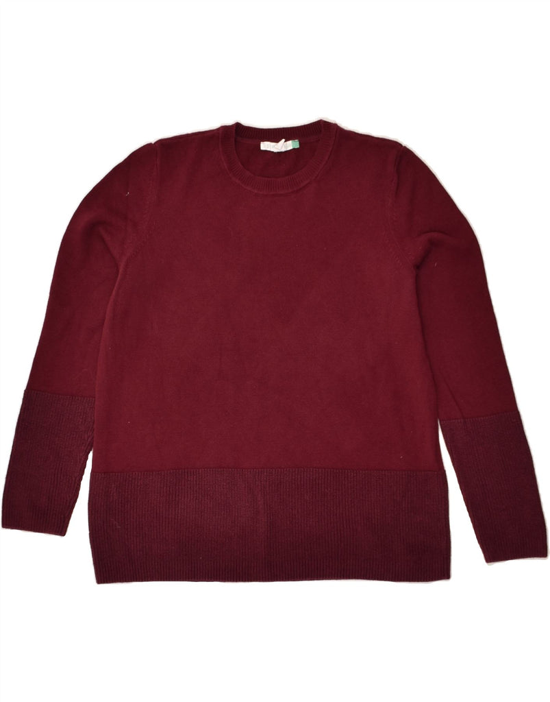 ESPRIT Womens Crew Neck Jumper Sweater UK 14 Medium Burgundy Cotton | Vintage Esprit | Thrift | Second-Hand Esprit | Used Clothing | Messina Hembry 