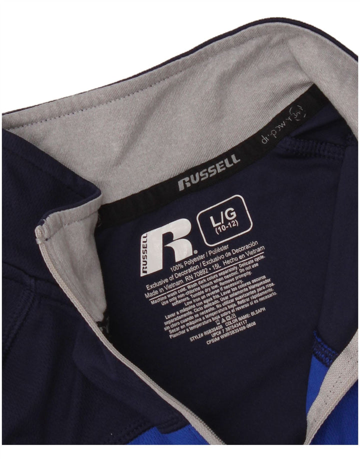 Russell Athletic Boys Pullover Tracksuit Top 10-11 Years Large Navy Blue