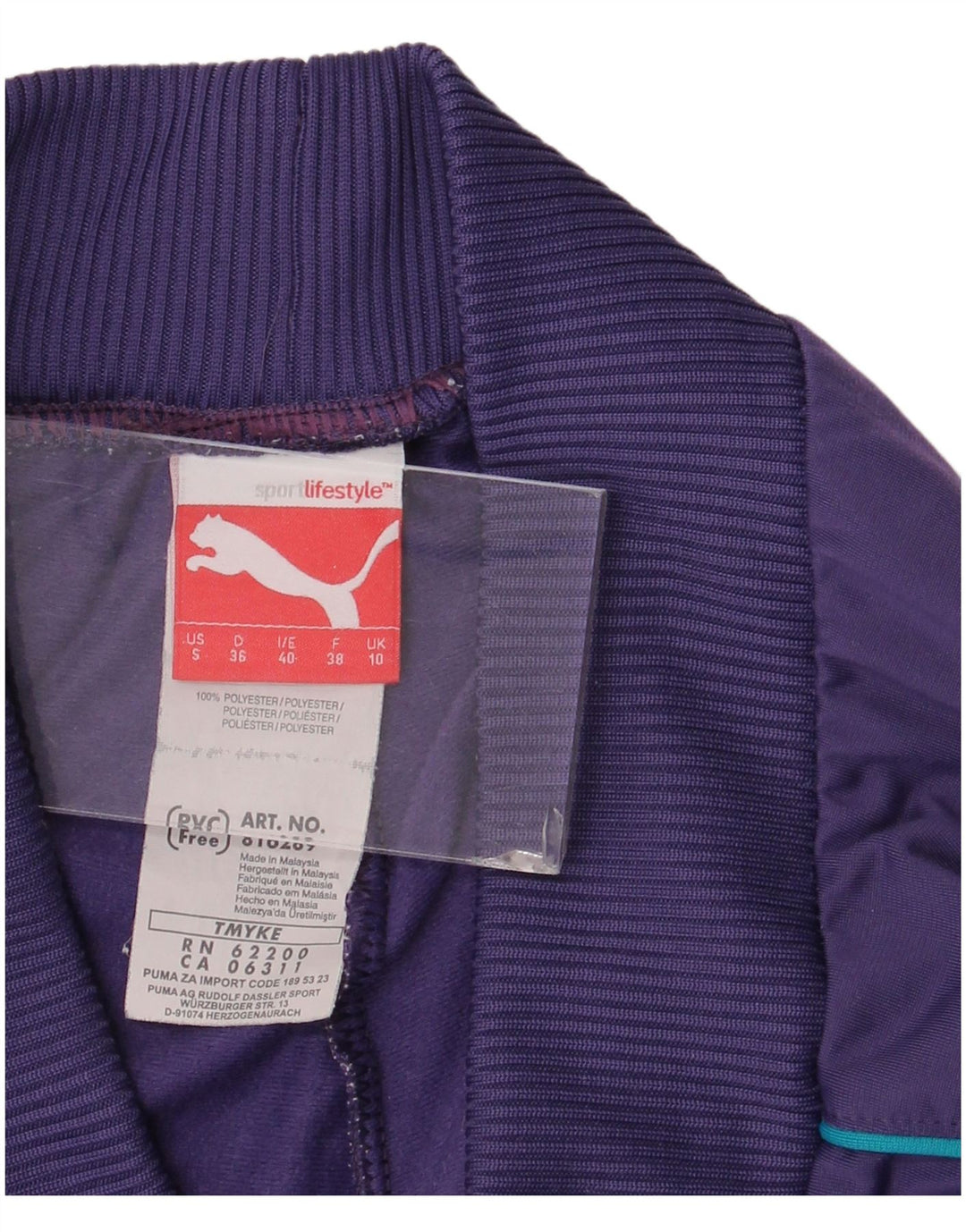 Puma Womens Tracksuit Trousers UK 10 Small  Purple Polyester