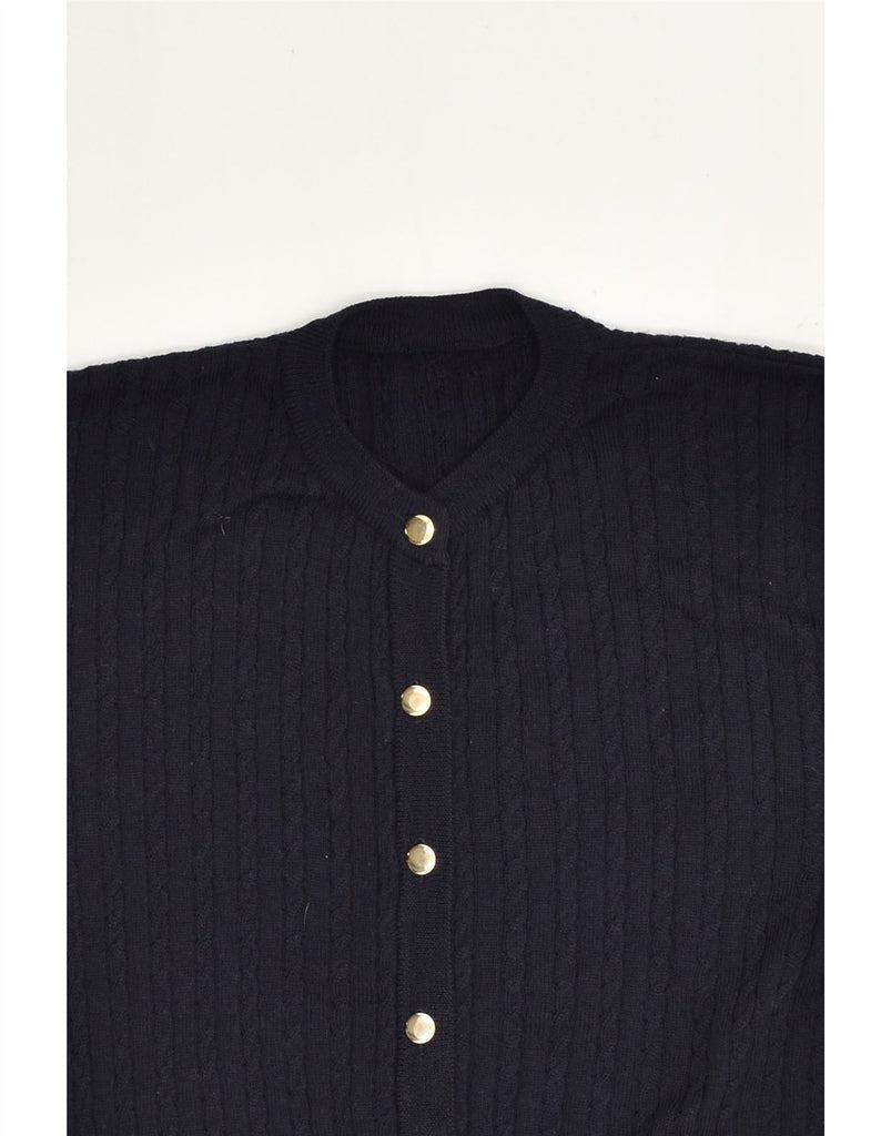 LUIGI BOTTO Womens Cardigan Sweater UK 10 Small Navy Blue Wool | Vintage Luigi Botto | Thrift | Second-Hand Luigi Botto | Used Clothing | Messina Hembry 