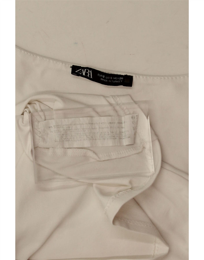 ZARA Womens Sleeveless Blouse Top UK 10 Small White Polyamide Vintage Zara and Second-Hand Zara from Messina Hembry 