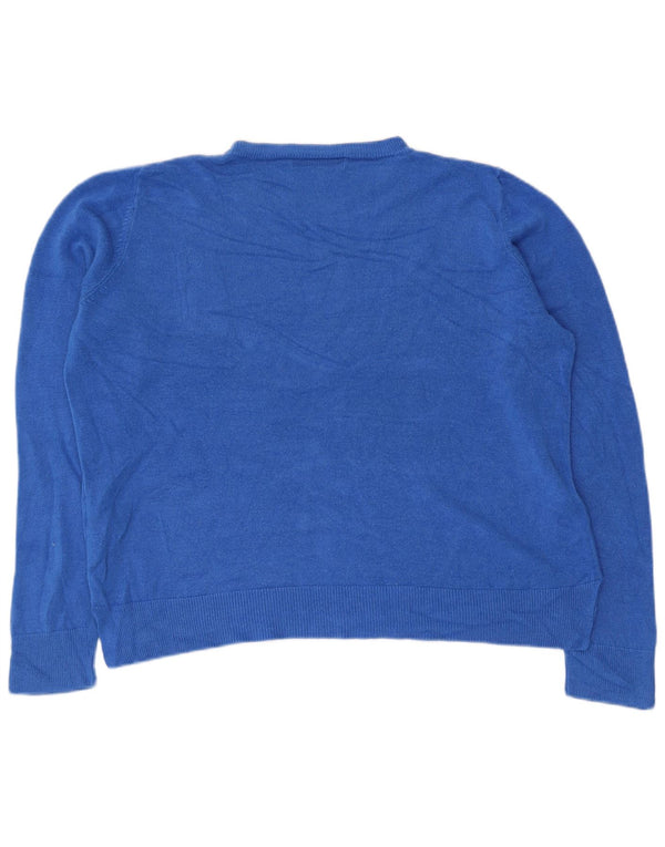 Marks & Spencer Womens Crew Neck Jumper Sweater UK 18 XL Blue Acrylic