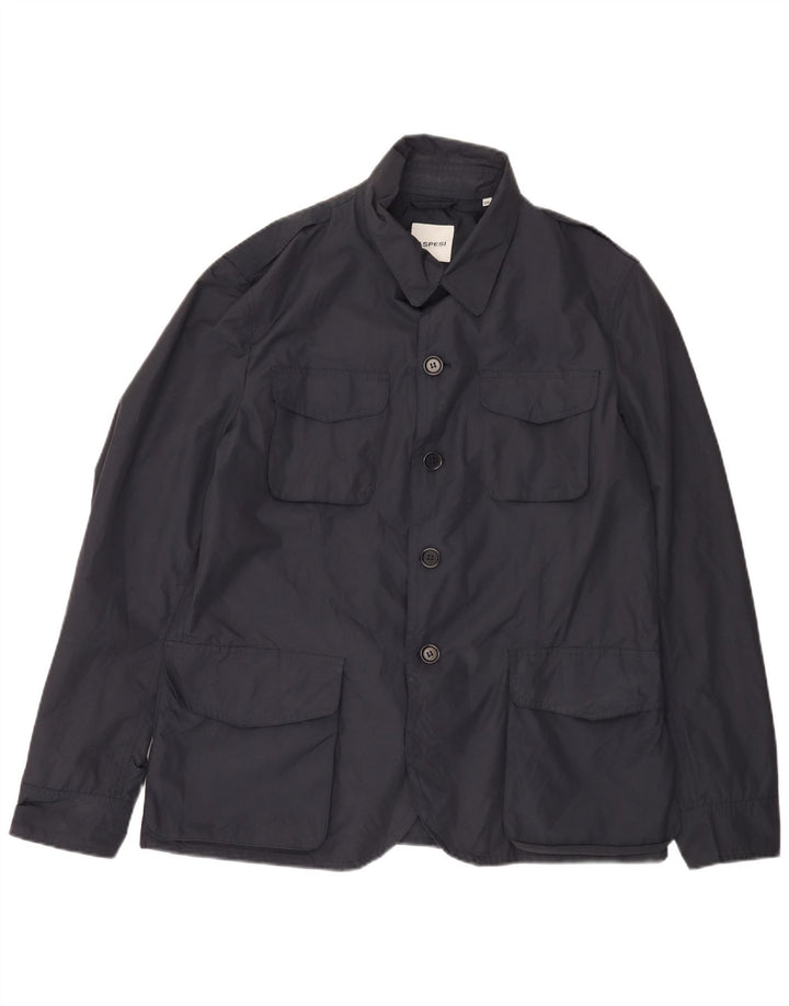 ASPESI Mens Utility Jacket UK 46 3XL Navy Blue Polyamide