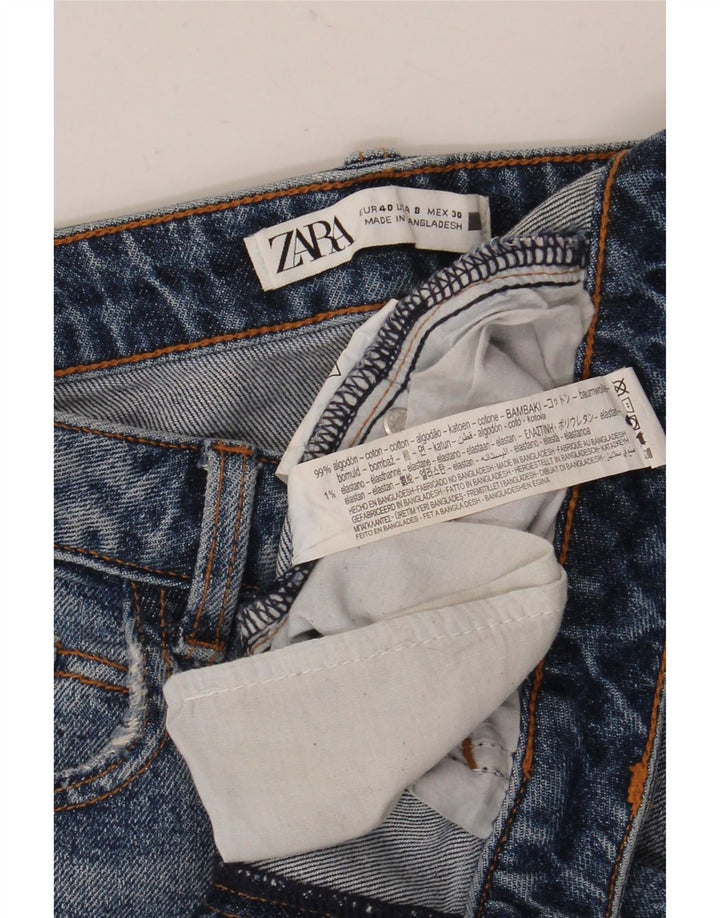Zara Womens Distressed Slim Jeans EU 40 Medium W30 L28 Blue Cotton
