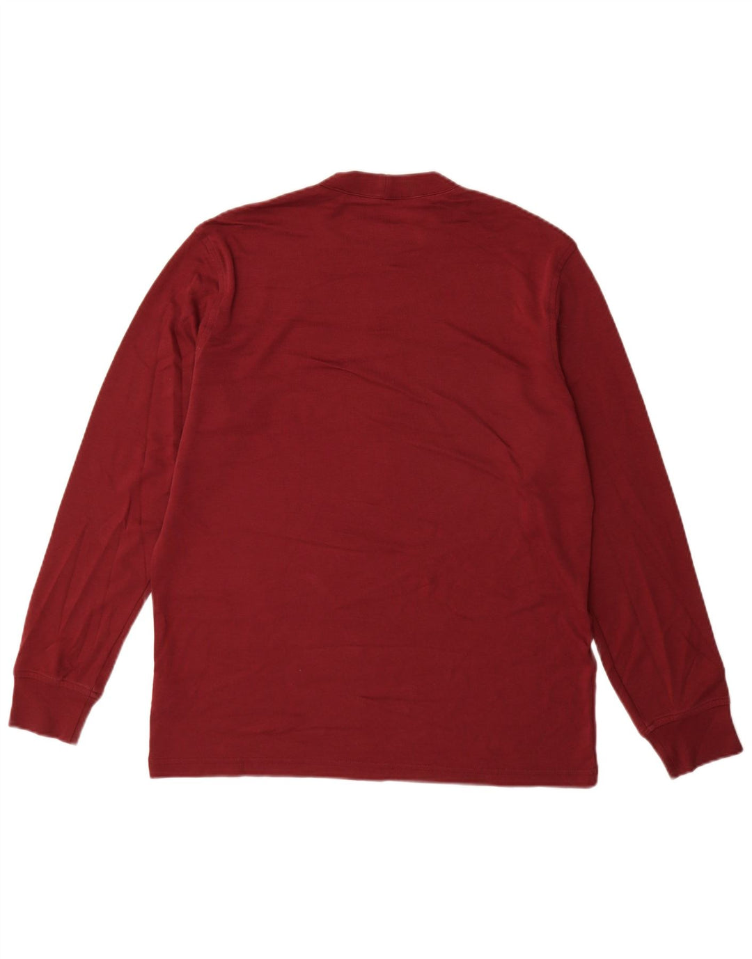 Lands End Mens Top Long Sleeve Medium Burgundy Cotton