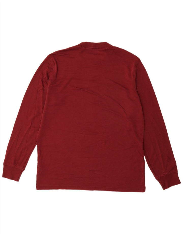 Lands End Mens Top Long Sleeve Medium Burgundy Cotton